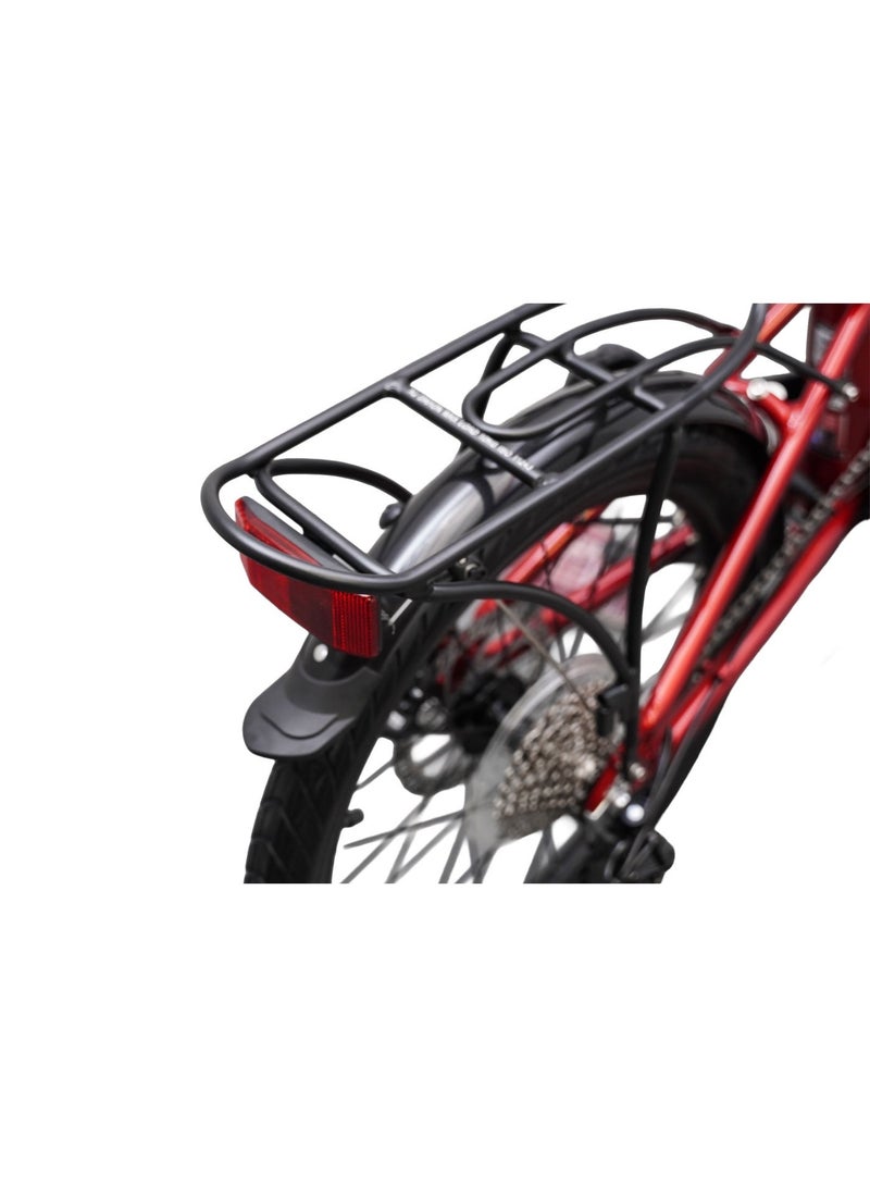 Dahon Unio E20 20" Red Folding E-Bike | 250W Motor, 7-Speed Shimano Gear, Hidden Battery  | 20" Wheels, Integrated Lights - Image 5